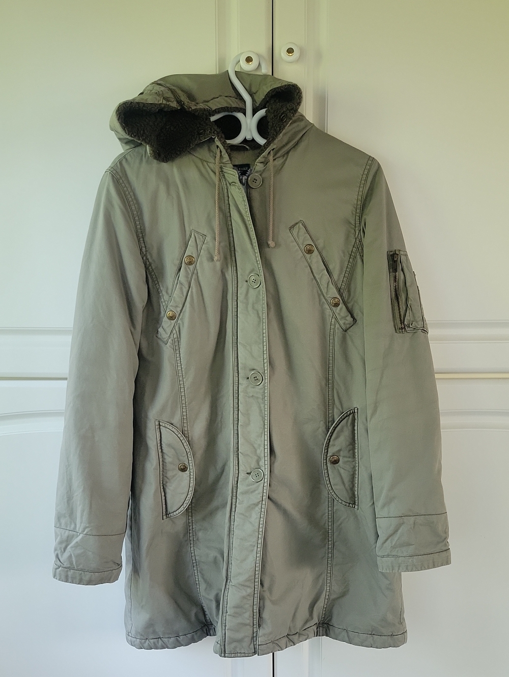 American Eagle Outfitters Olive Hooded Jacket